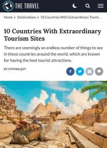 موقع « The Travel» مصر من أفضل عشر دول تمتلك أروع أماكن سياحية