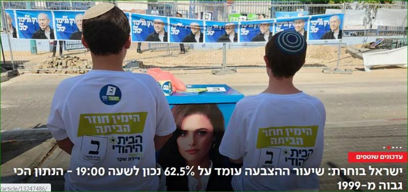 أعلى نسبة تصويت في انتخابات الكنيست الإسرائيلي منذ 1999