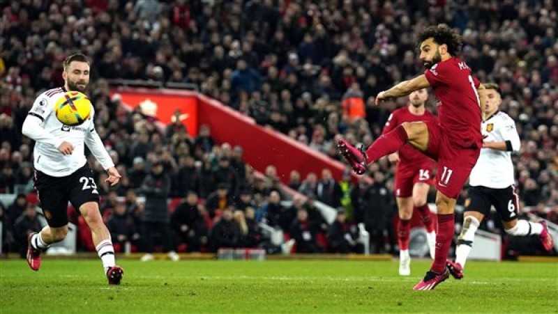 «محمد صلاح »يحرز الرابع والسادس من 7 أهداف فاز بهم ليفربول على مانشستر يونايتد