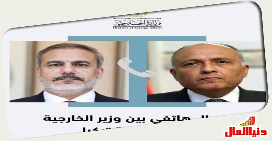 سامح شكري وزير الخارجية المصري - هاكان فيدان وزير خارجية تركيا