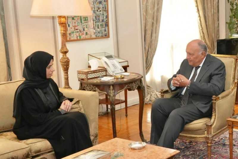 وزير الخارجية سامح شكري يلتقي وزيرة الدولة للتعاون الدولي لدولة قطر
