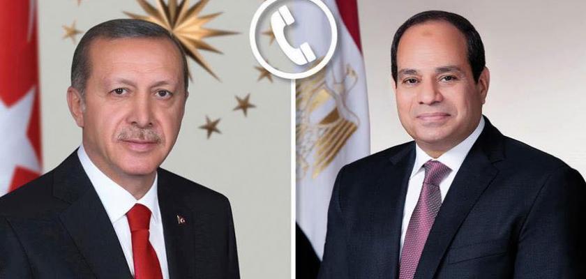 الرئيس عبد الفتاح السيسي يتلقى اتصالاً هاتفياً من الرئيس التركي «رجب طيب أردوغان»