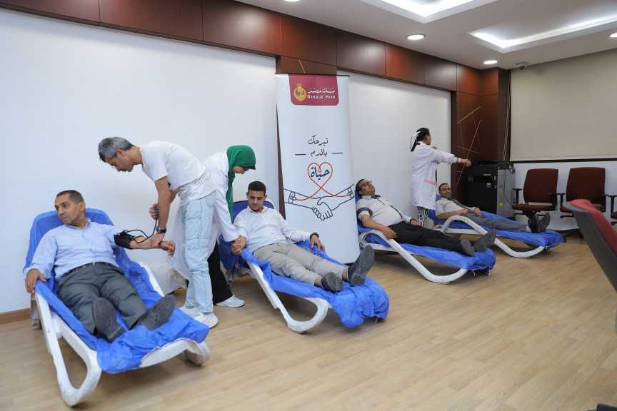 بنك مصر يطلق من جديد حملة للعاملين به للتبرع بالدم .. تحت شعار ”مبادرة العطاء.. تبرعك بالدم حياة”