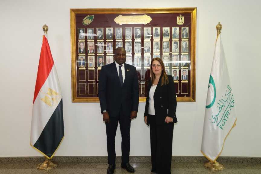 داليا الباز رئيس البريد المصري تستقبل المدير التنفيذي لبريد كوت ديفوار