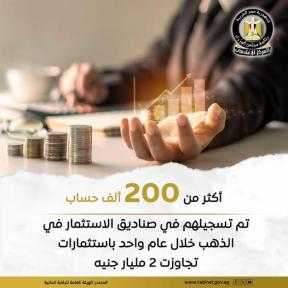 الرقابة المالية : أكثر من 200 ألف حساب خلال عام واحد باستثمارات تجاوزت 2 مليار جنيه