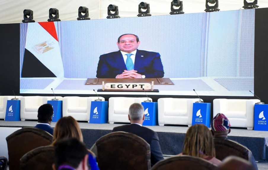 الرئيس السيسي يفتتح ” بكلمة مسجلة ”  أعمال النسخة الخامسة من منتدى أسوان للسلام والتنمية المستدامين