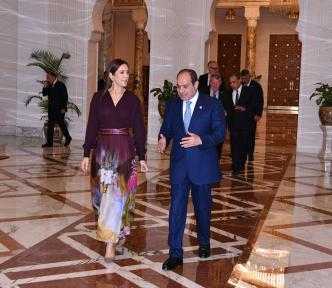 فخامة الرئيس السيسي يستقبل ملكة الدنمارك