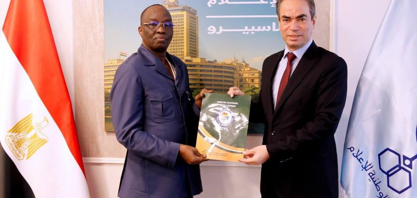 المسلماني يستقبل الدكتور أبو بكر برقو رئيس اتحاد التلفزة الأفريقي