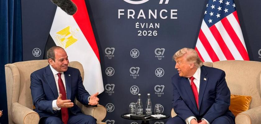 فخامة الرئيس السيسي يلتقي الرئيس ترامب على هامش مؤتمر السبع