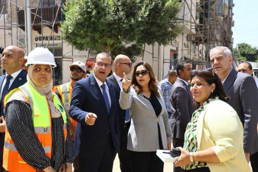 منال عوض تتفقد الموقف التنفيذي لأعمال تطوير شارع إبراهيم باشا بمنطقة الكوربة بمصر الجديدة
