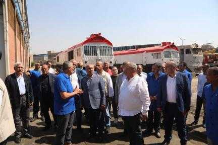 وزير النقل يتفقد ورش الصيانة الرئيسية بالفرز، والشركة... وزير النقل يتفقد ورش الصيانة الرئيسية بالفرز، والشركة المصرية للصيانة وخدمات السكك الحديدية «إيرماس»