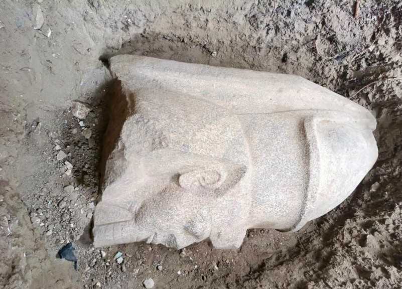 موطن مصري يسهم في الكشف عن أثار فرعونية بأرضه في قرية بهبيت الحجارة بالغربية