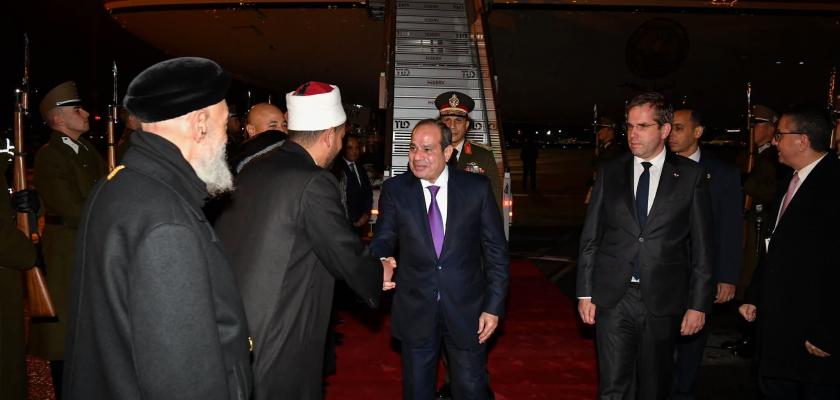 فخامة الرئيس السيسي يصل بسلامة الله مطار فيرنز ليست الدولي ببودابست، وذلك في مستهل الزيارة الرسمية للمجر